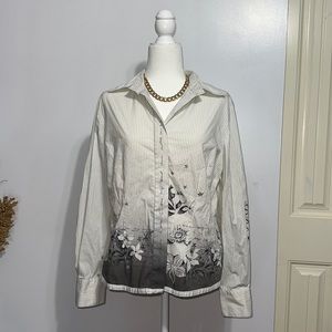 WOMEN’S PRINTED BUTTON DOWN SHIRT